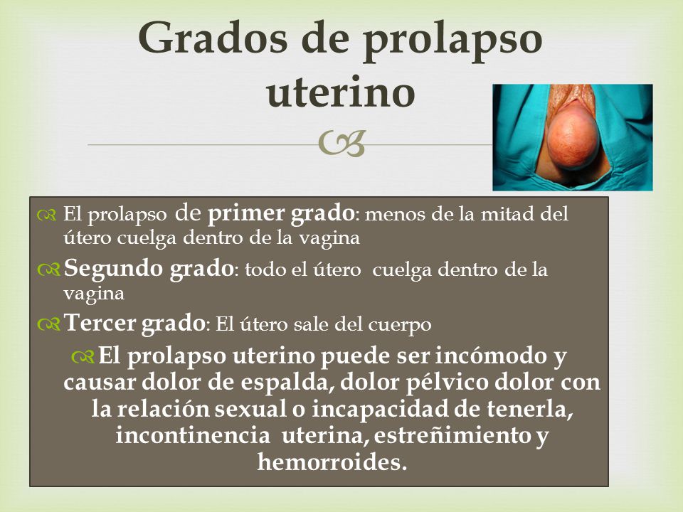 Prolapso grados pdf de uterino
